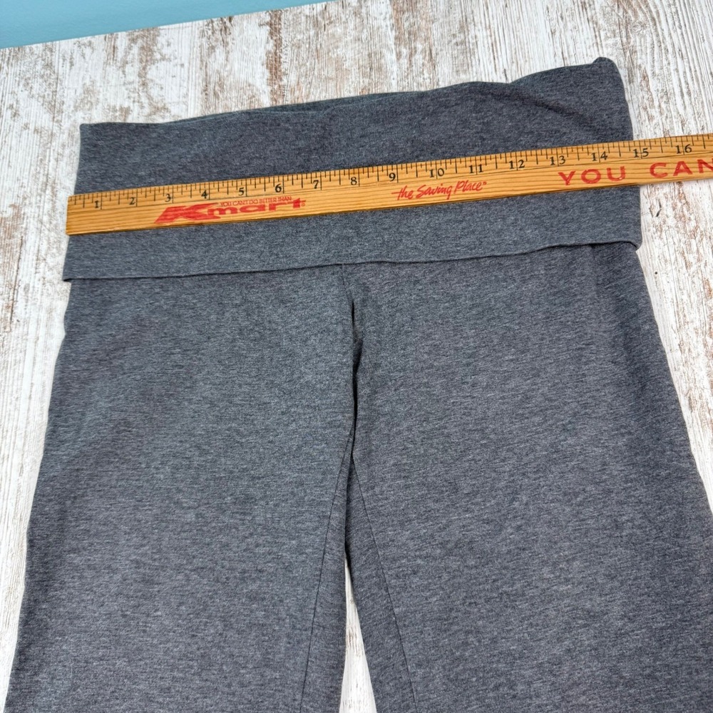 True VTG Y2K Victoria's Secret Yoga Pants Foldover Waist I Heart PINK Flare Sz M - Picture 4 of 9